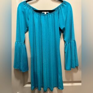 Spense Size S Teal Tunic with Bell Sleeves EUC